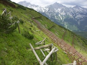 Stahlschneebrücken am Pleschberg bei Admont, Steiermark